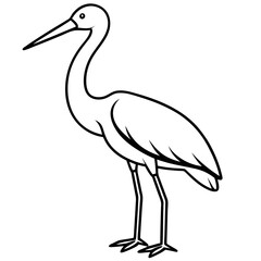 Classic Stork Outline Sketch