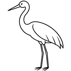 Classic Stork Outline Sketch