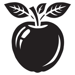 An apple black vector illustration