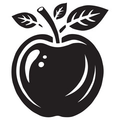 An apple black vector illustration