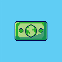 Pixel art Dollar Bill game asset design
