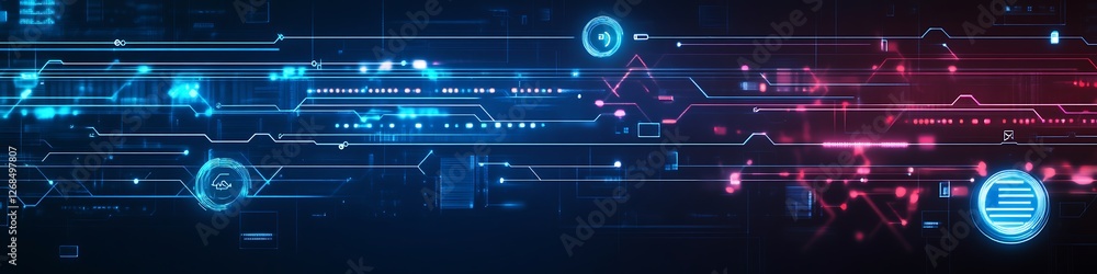 Aufkleber abstract futuristic technology network data stream