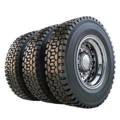 Obraz premium large truck tires isolated on transparent background