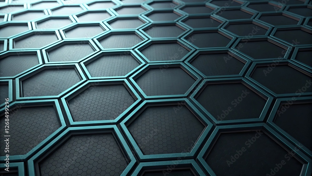 Aufkleber a black and blue hexagonal pattern