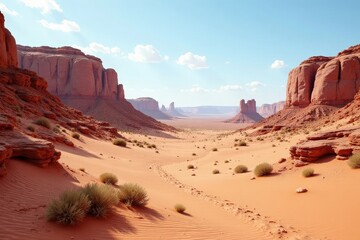 Desert landscape with twisted rock formations, landscape, unique
