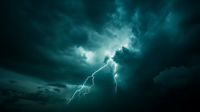 Dramatic thunderous stormscape showcasing ethereal lightning bolts