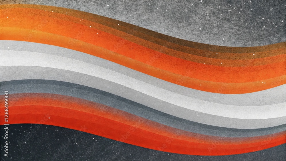 Poster A colorful stripe pattern with orange and gray