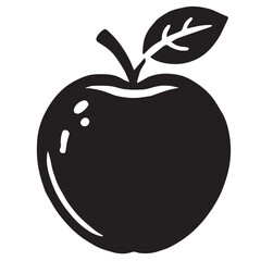 An apple black vector illustration