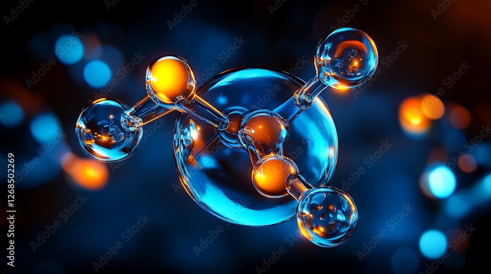Poster molecular structure: a 3d rendering of a complex molecule