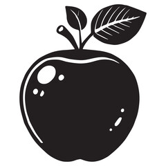 An apple black vector illustration	