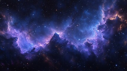 Obraz premium Cosmic Nebula Swirls Vivid Purple Hues. AI Generated