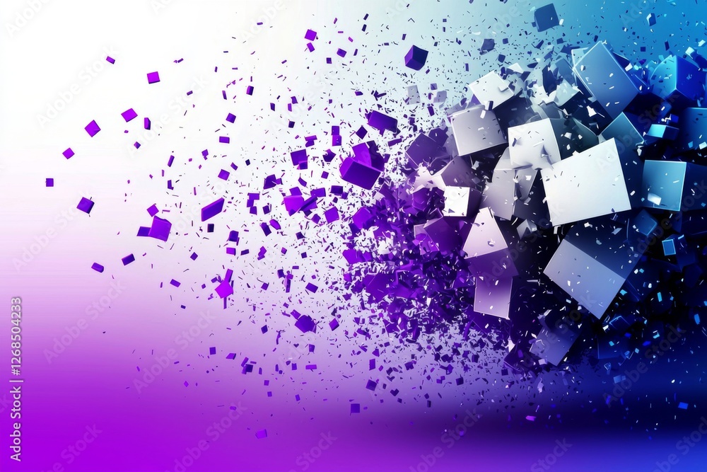 Poster vibrant abstract background featuring particle explosion.