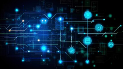 Abstract Digital Network Connections Futuristic Technology Background