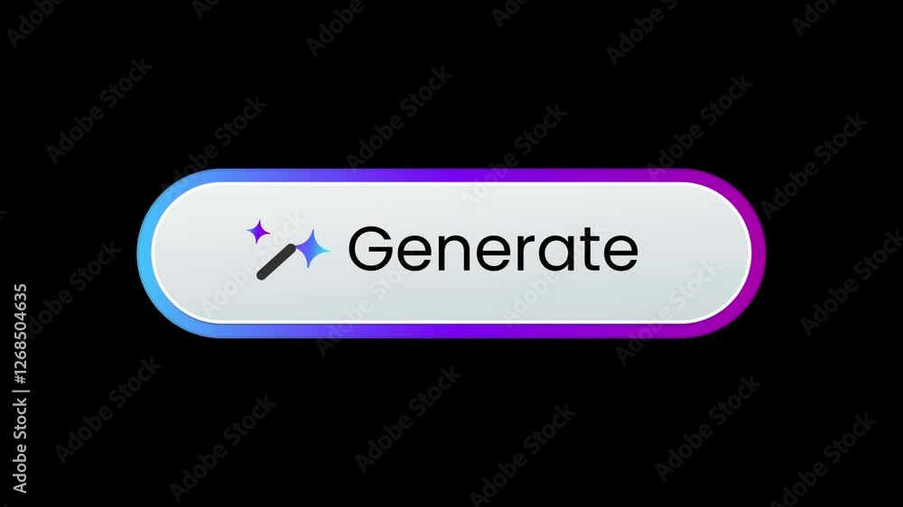 Aufkleber animation generate AI artificial intelligence icon symbol of generative button icon outline and gradient set collection crate star magic wand