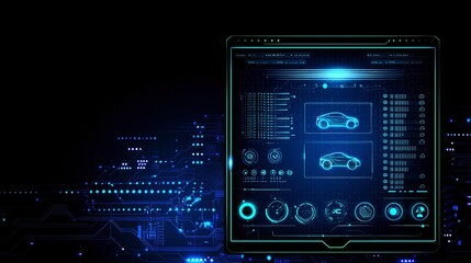 Fototapeta premium Futuristic Car Diagnostic Interface Advanced Technology Dashboard Display