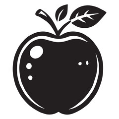 An apple black vector illustration	