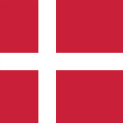 Naklejka premium Flag of Denmark. Denmark square flag icon digital vector illustration