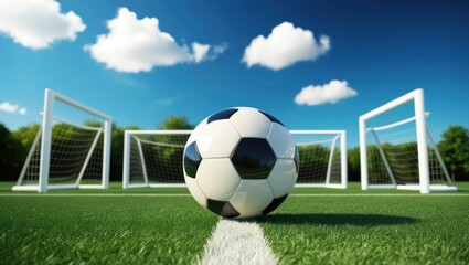 Fields of Glory: Timeless Soccer Ball on Verdant Terrain