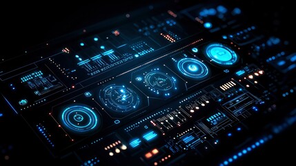 Futuristic Technology Interface Abstract Digital HUD Display