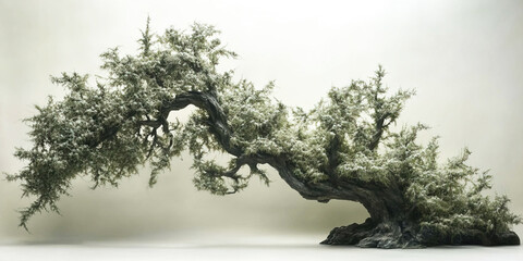 Unique hemp bush with intricate branching reaching across the surface. Header banner mockup with copy space.