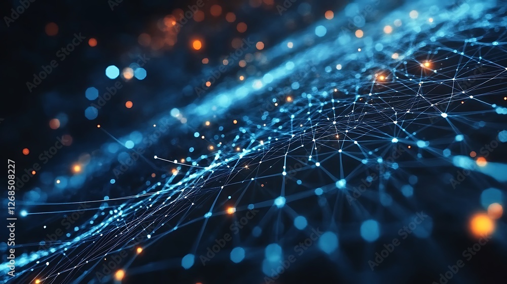 Aufkleber abstract network digital connections data visualization