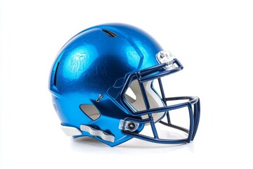 Naklejka premium Blue football helmet, studio shot, white background, sports (5)