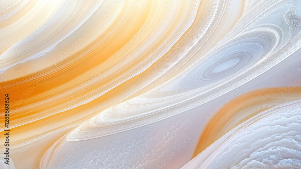 Poster swirls of cream and amber create a calming abstract landscape in smooth textures. generative ai