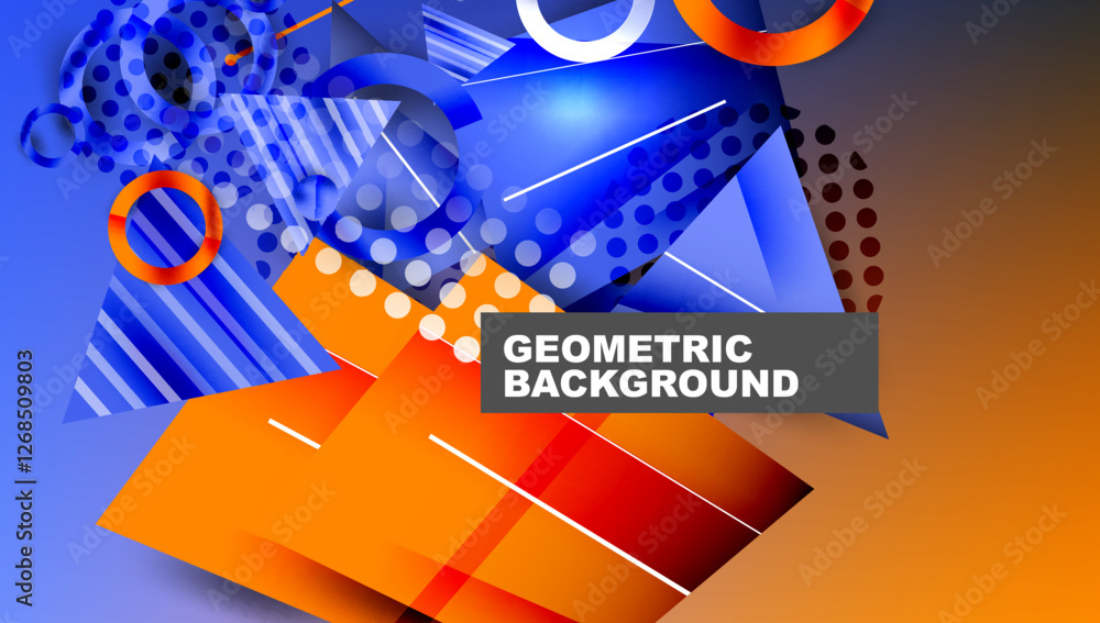 Poster creative triangles and circles composition