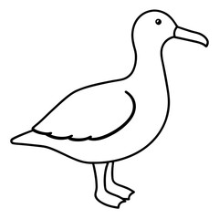 Minimalist Albatross Line Art Vector