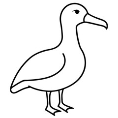Minimalist Albatross Line Art Vector