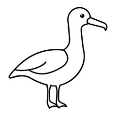Minimalist Albatross Line Art Vector
