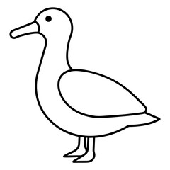 Minimalist Albatross Line Art Vector