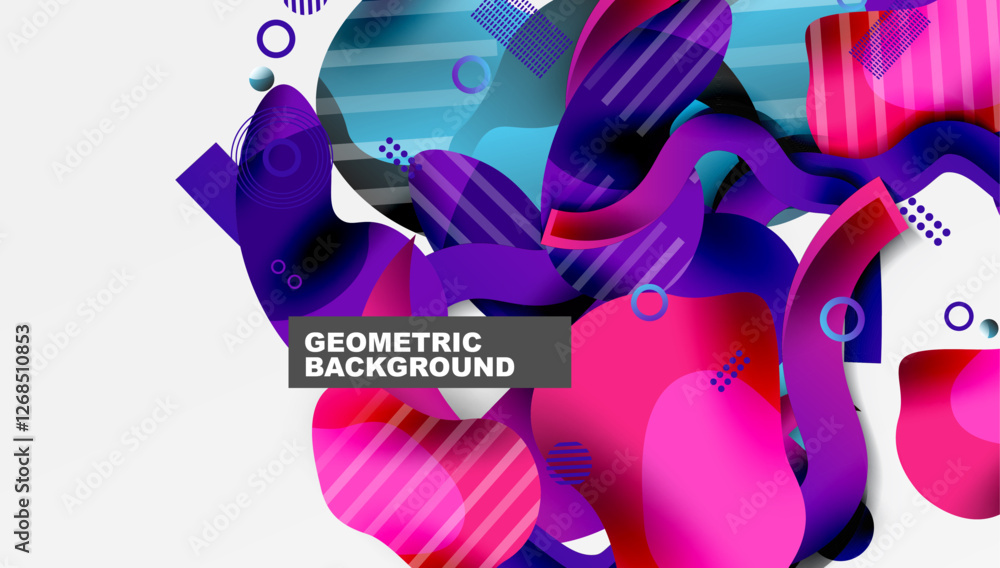Aufkleber vibrant abstract background overlapping shapes