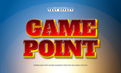 game point editable text effect with a game and ball text style