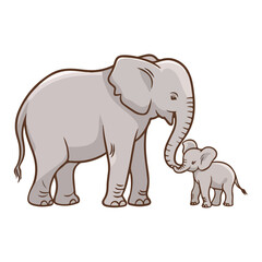 Fototapeta premium elephant isolated on white background