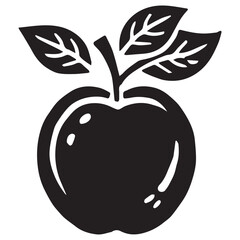 An apple black vector illustration	
