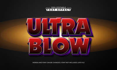ultra blow editable text effect with a hero and punch text style