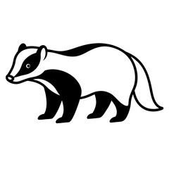 Minimalist Badger Line Art Vector