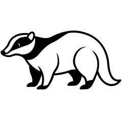Minimalist Badger Line Art Vector