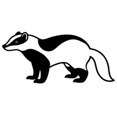 Minimalist Badger Line Art Vector