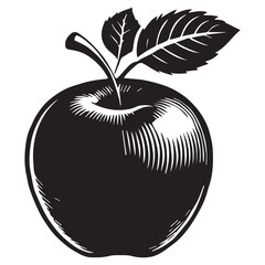 An apple black vector illustration	