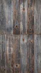 Fototapeta premium The planks are weathered, showcasing a variety of gray and brown tones, with visible grain patterns and knots. The texture is rough, indicating age and exposure to the elements. 