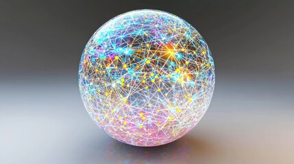 Network sphere on neutral backdrop