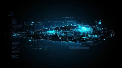 Fototapeta premium Abstract Digital Landscape Global Network Data Visualization