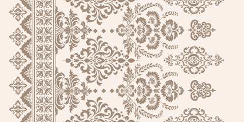 Obraz premium Ethnic Motifs Ikat floral paisley embroidery floral. ikat Saree Sarong oriental pattern traditional.Ikat embroidery style abstract embroidery design for texture,fabric,clothing,wrapping,decoration