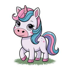 Naklejka premium Cute Unicorn Standing 