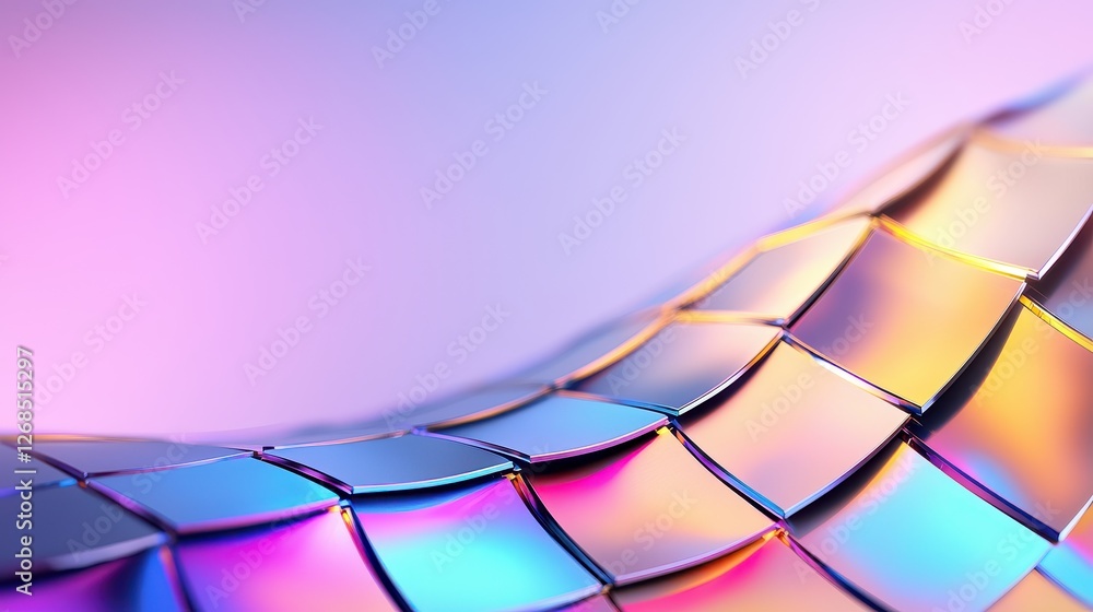 Poster abstract patterns of semiconductor wafer concept, polished geometric wafer with abstract designs and