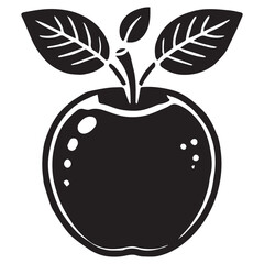 An apple black vector illustration	