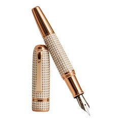 Luxurious gold and diamond-encrusted fountain pen