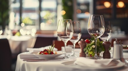 A stylish, modern restaurant menu placed on a table with elegant typography.